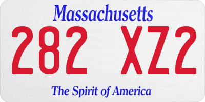 MA license plate 282XZ2