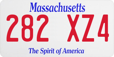 MA license plate 282XZ4