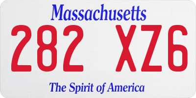 MA license plate 282XZ6