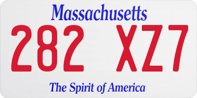 MA license plate 282XZ7