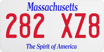 MA license plate 282XZ8