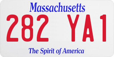 MA license plate 282YA1
