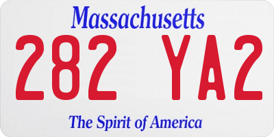 MA license plate 282YA2