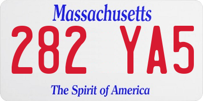 MA license plate 282YA5