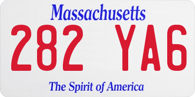 MA license plate 282YA6