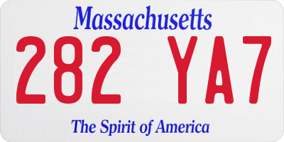 MA license plate 282YA7