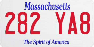 MA license plate 282YA8