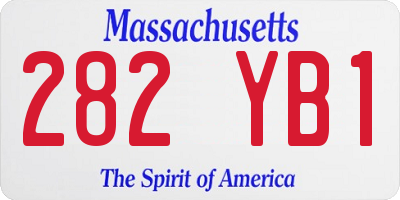 MA license plate 282YB1