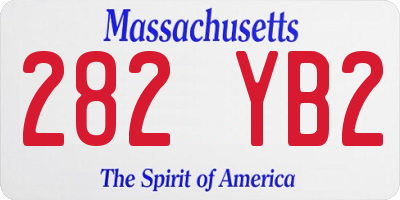 MA license plate 282YB2