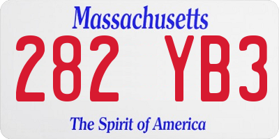 MA license plate 282YB3