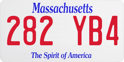 MA license plate 282YB4