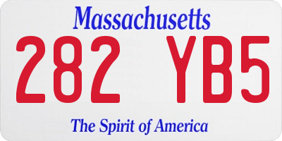 MA license plate 282YB5