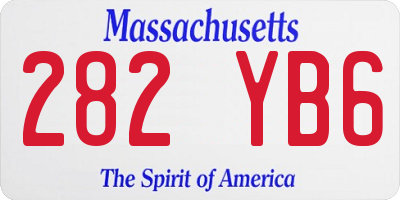 MA license plate 282YB6