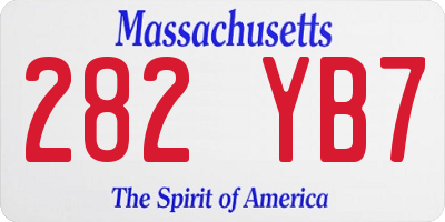 MA license plate 282YB7