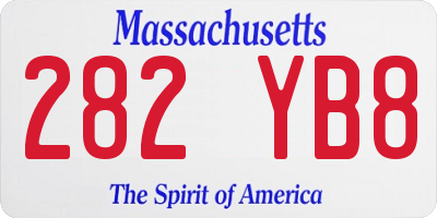 MA license plate 282YB8