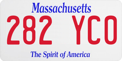 MA license plate 282YC0