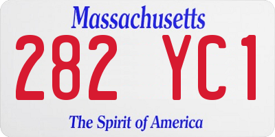 MA license plate 282YC1