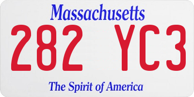MA license plate 282YC3