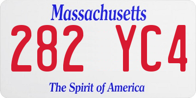 MA license plate 282YC4
