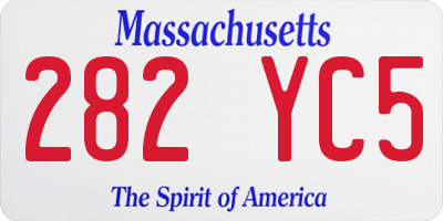 MA license plate 282YC5