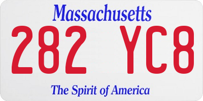 MA license plate 282YC8
