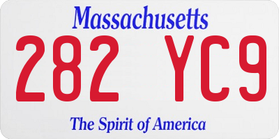 MA license plate 282YC9