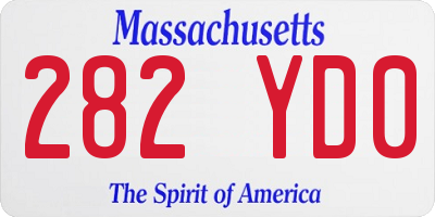 MA license plate 282YD0