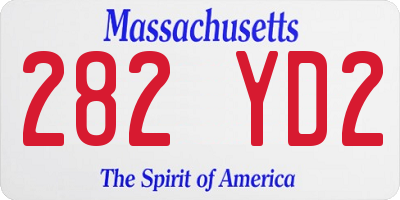 MA license plate 282YD2