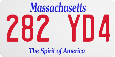 MA license plate 282YD4