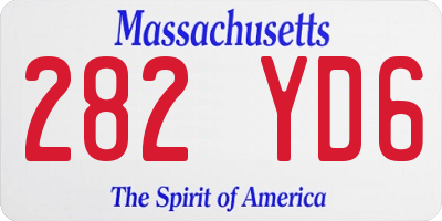 MA license plate 282YD6