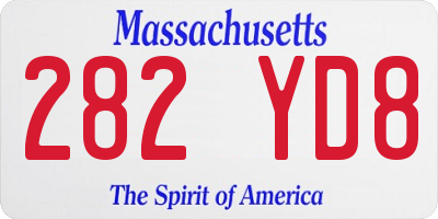 MA license plate 282YD8
