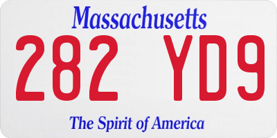MA license plate 282YD9