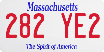 MA license plate 282YE2