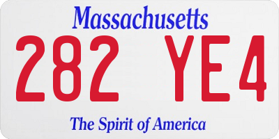MA license plate 282YE4