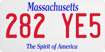 MA license plate 282YE5