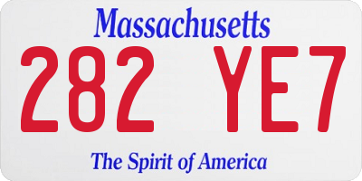 MA license plate 282YE7