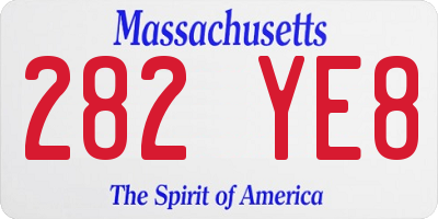 MA license plate 282YE8