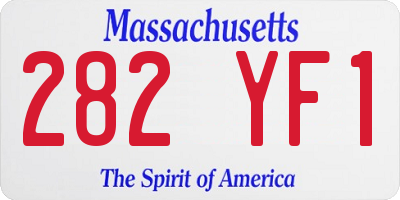 MA license plate 282YF1