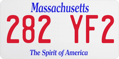 MA license plate 282YF2