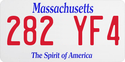 MA license plate 282YF4