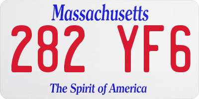 MA license plate 282YF6