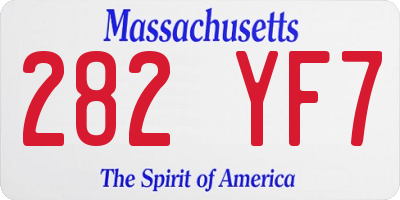 MA license plate 282YF7