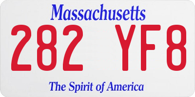 MA license plate 282YF8