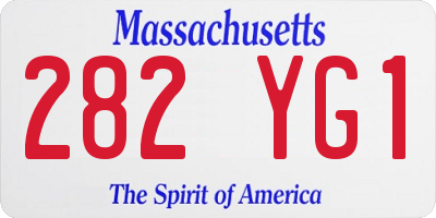 MA license plate 282YG1