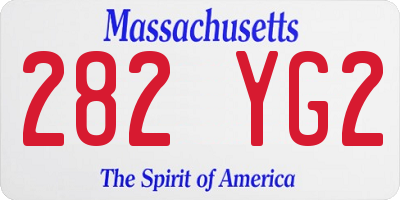 MA license plate 282YG2