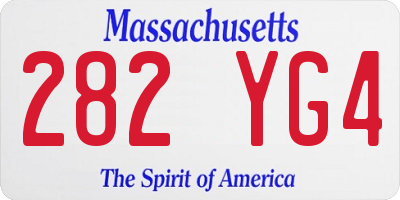 MA license plate 282YG4