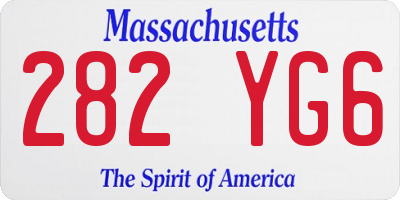 MA license plate 282YG6