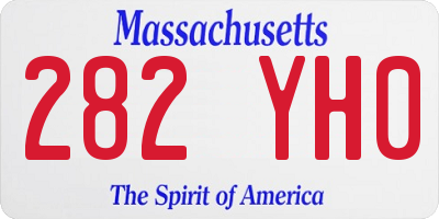 MA license plate 282YH0