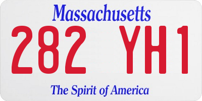 MA license plate 282YH1