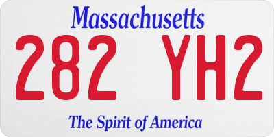 MA license plate 282YH2